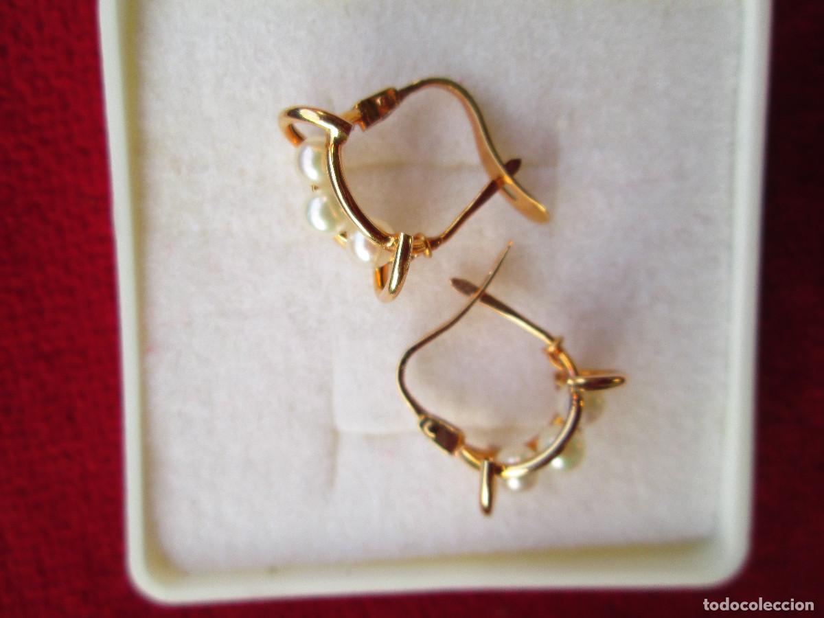 Joyeria: CONJUNTO PENDIENTES Y ANILLO ORO 18 KLTS. CON PERLAS - SIN ESTRENAR - - Foto 6