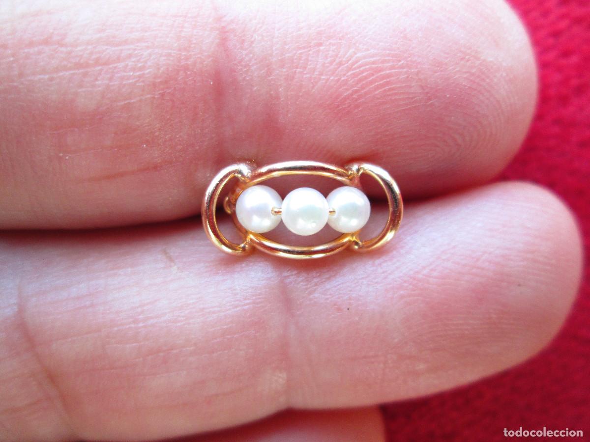 Joyeria: CONJUNTO PENDIENTES Y ANILLO ORO 18 KLTS. CON PERLAS - SIN ESTRENAR - - Foto 7