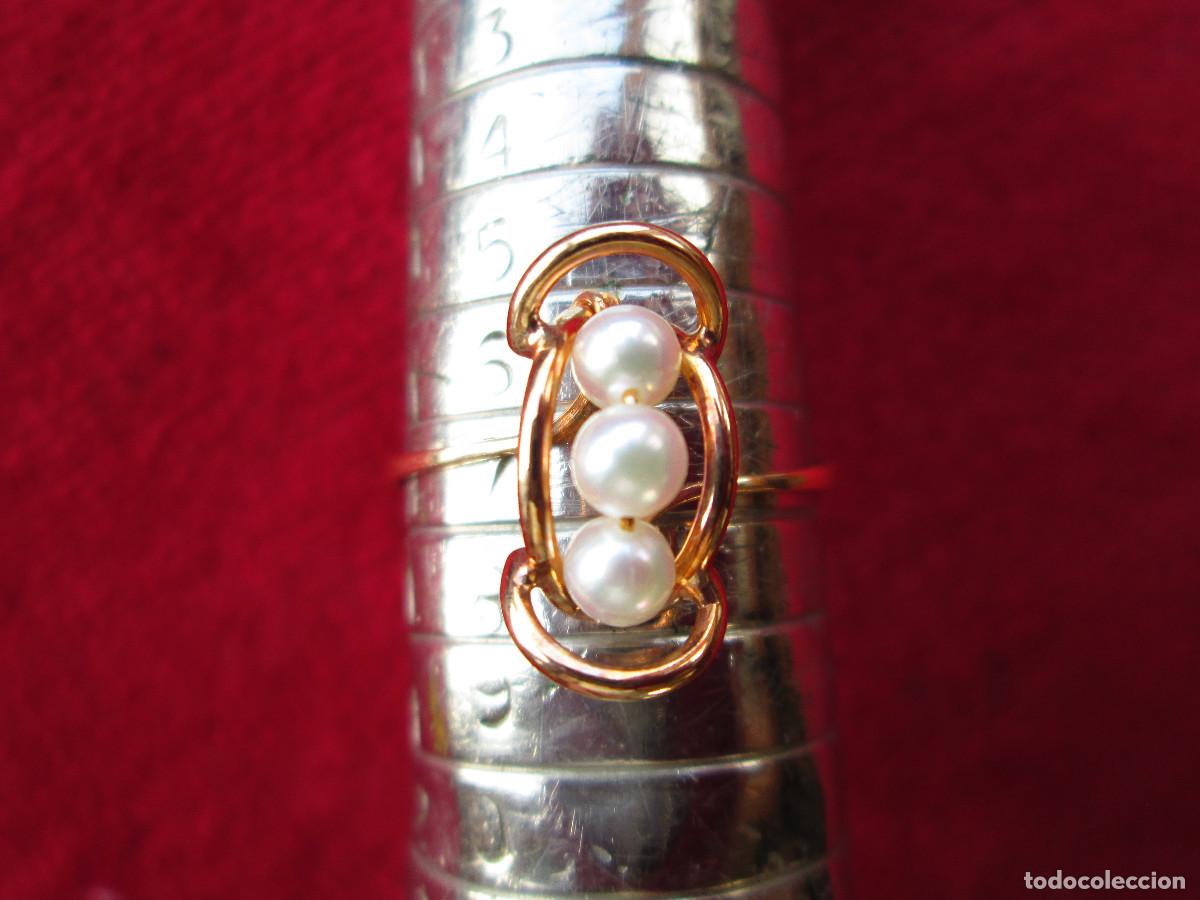 Joyeria: CONJUNTO PENDIENTES Y ANILLO ORO 18 KLTS. CON PERLAS - SIN ESTRENAR - - Foto 13