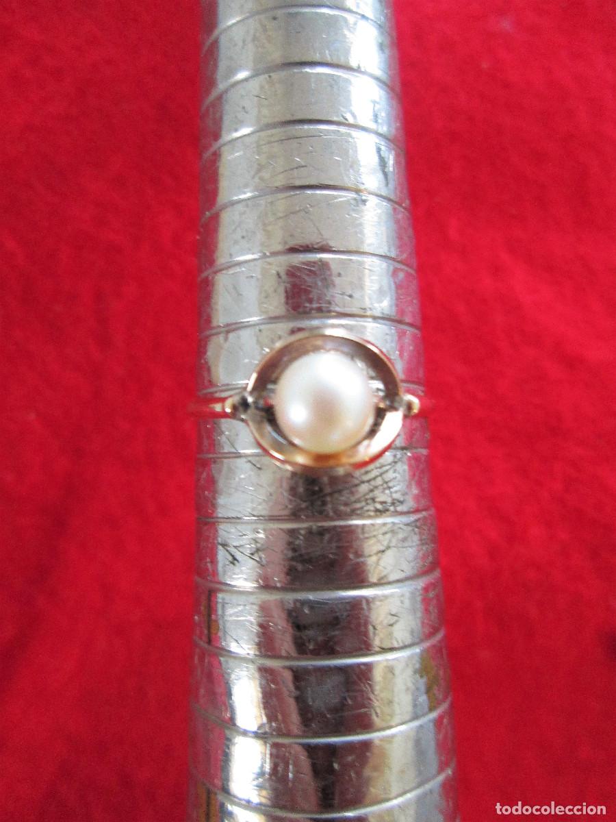 Joyeria: CONJUNTO PENDIENTES Y ANILLO ORO 18 KLTS. CON PERLAS - SIN ESTRENAR - - Foto 7