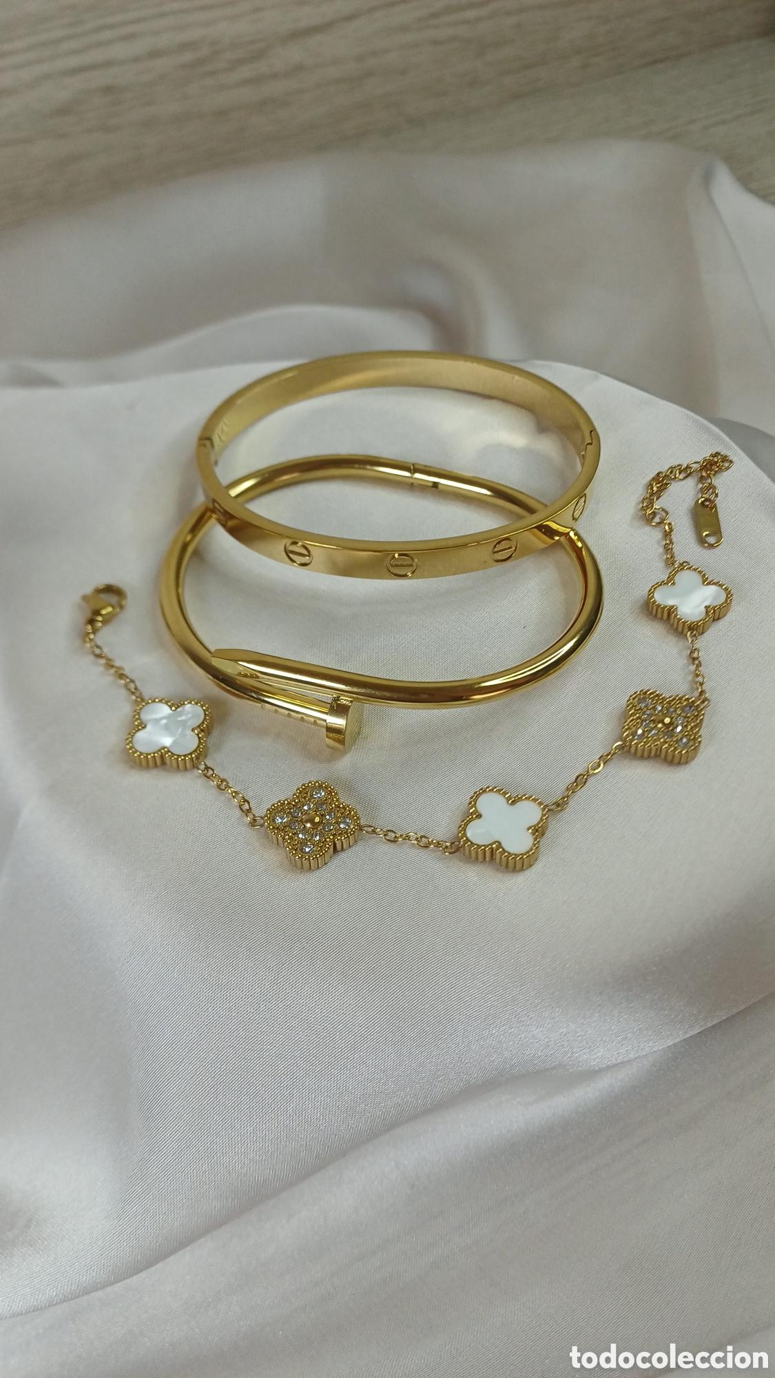 Joyeria: CONJUNTO BRAZALETES CHAPADO ORO 18 K - Foto 2