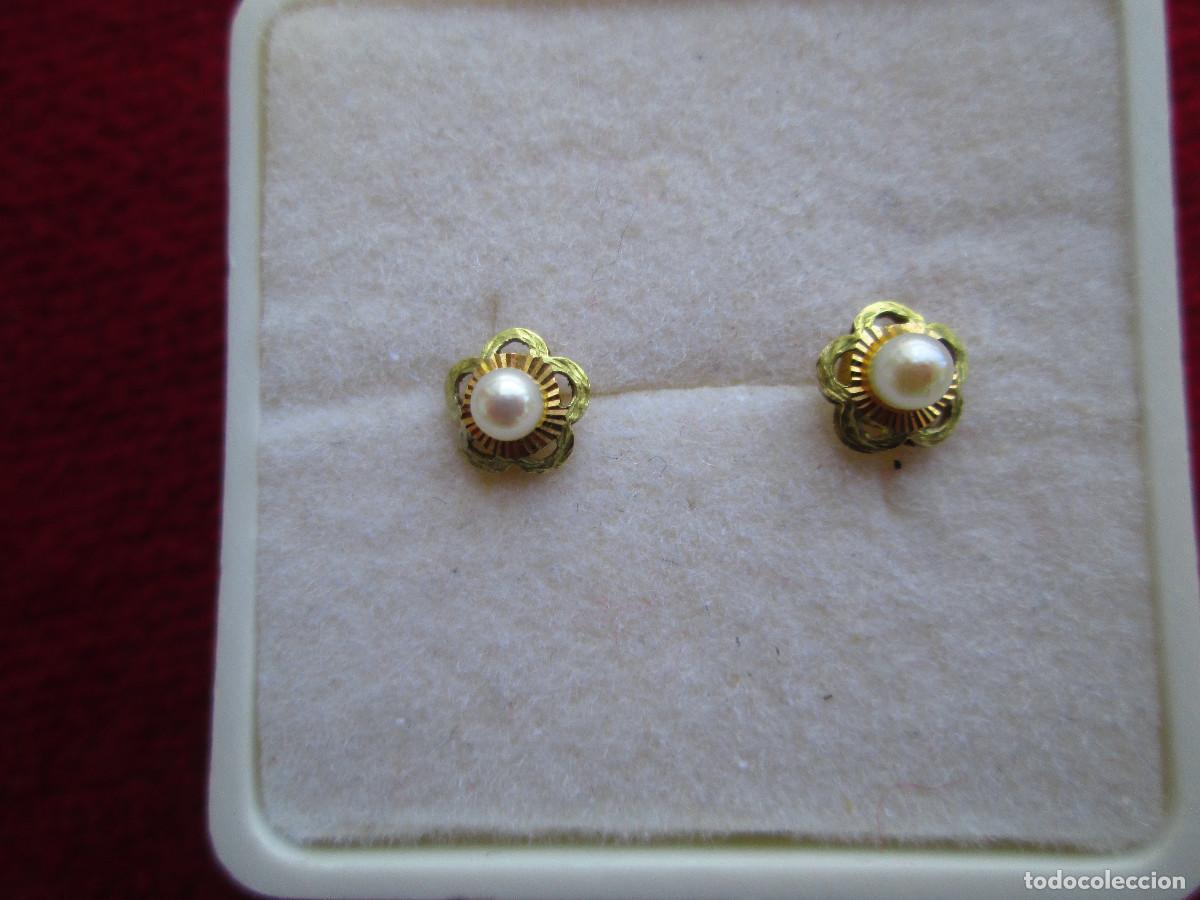 Joyeria: PENDIENTES DE ORO DE 18 KLTS. CON PERLAS - CIERRE DE ROSCA - SIN ESTRENAR - Foto 1
