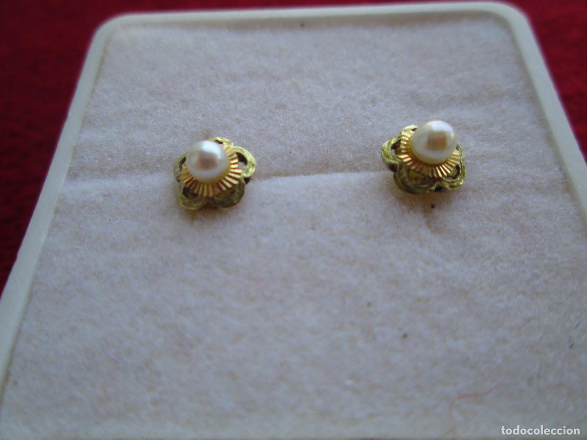 Joyeria: PENDIENTES DE ORO DE 18 KLTS. CON PERLAS - CIERRE DE ROSCA - SIN ESTRENAR - Foto 3