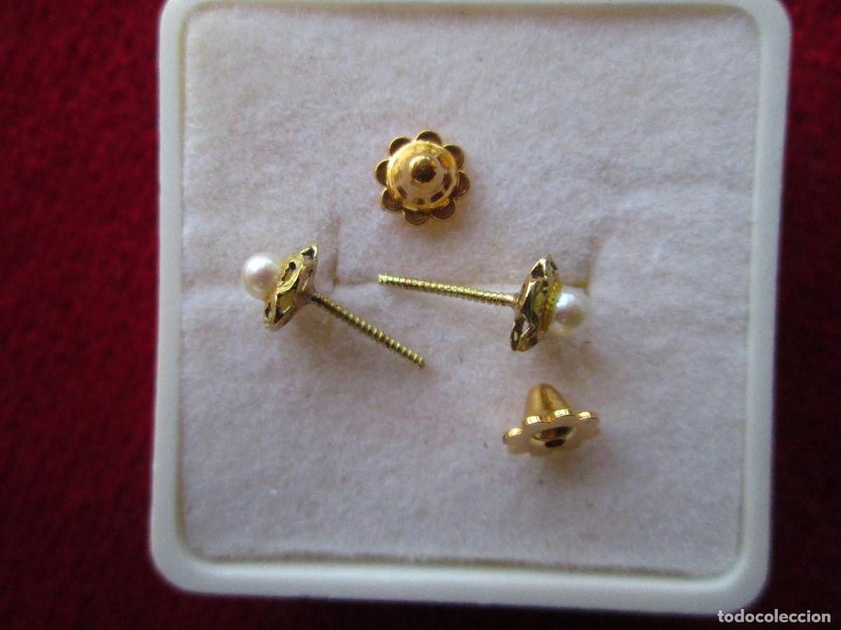 Joyeria: PENDIENTES DE ORO DE 18 KLTS. CON PERLAS - CIERRE DE ROSCA - SIN ESTRENAR - Foto 4