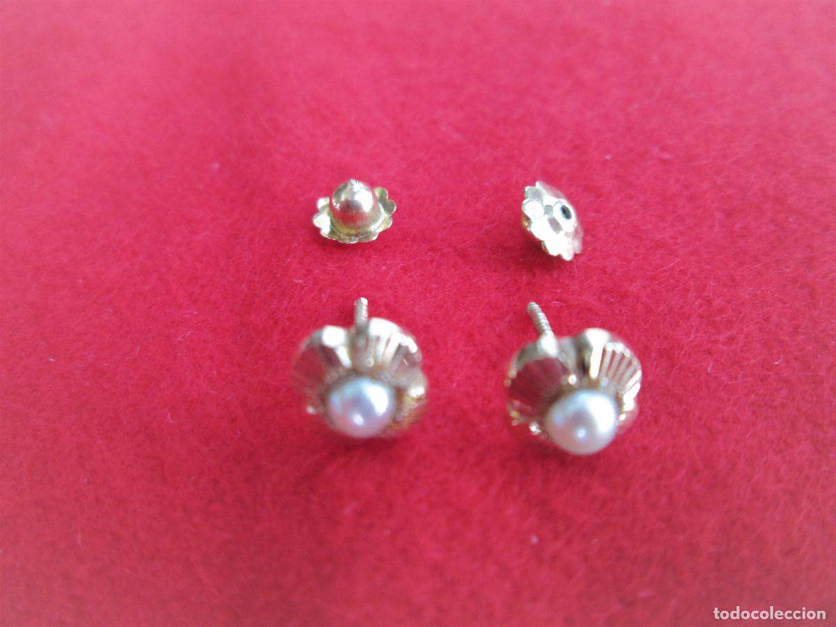 Joyeria: PENDIENTES DE ORO DE 18 KLTS. - FLOR CON PERLAS- CIERRE ROSCA - SIN ESTRENAR - Foto 5