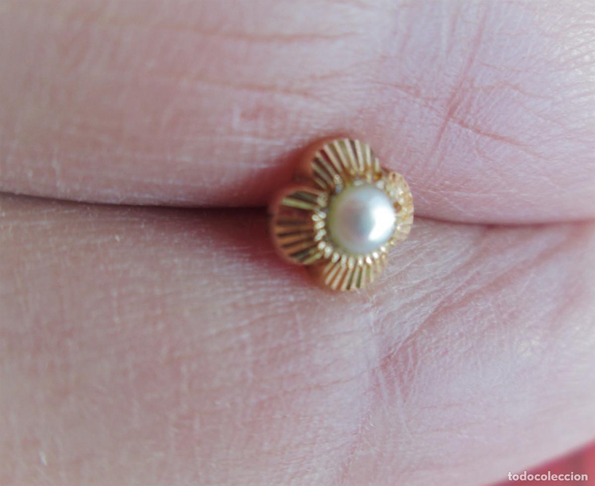 Joyeria: PENDIENTES DE ORO DE 18 KLTS. - FLOR CON PERLAS- CIERRE ROSCA - SIN ESTRENAR - Foto 6