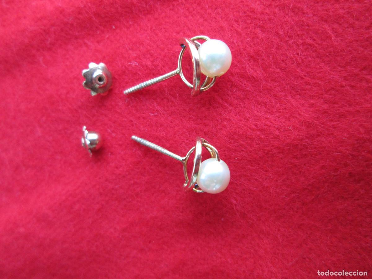 Joyeria: PENDIENTES DE ORO DE 18 KLTS. CON PERLA - CIERRE DE ROSCA - SIN ESTRENAR - Foto 3