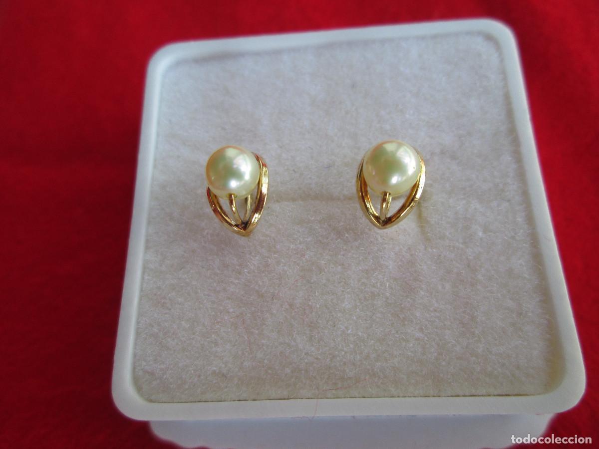 Joyeria: PENDIENTES DE ORO DE 18 KLTS. CON PERLA - CIERRE DE ROSCA - SIN ESTRENAR - Foto 7