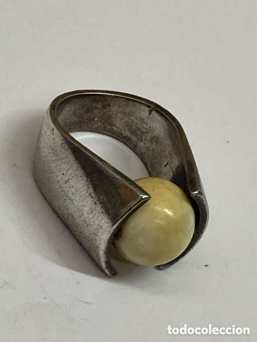 Joyeria: Anillo de plata y hueso S501