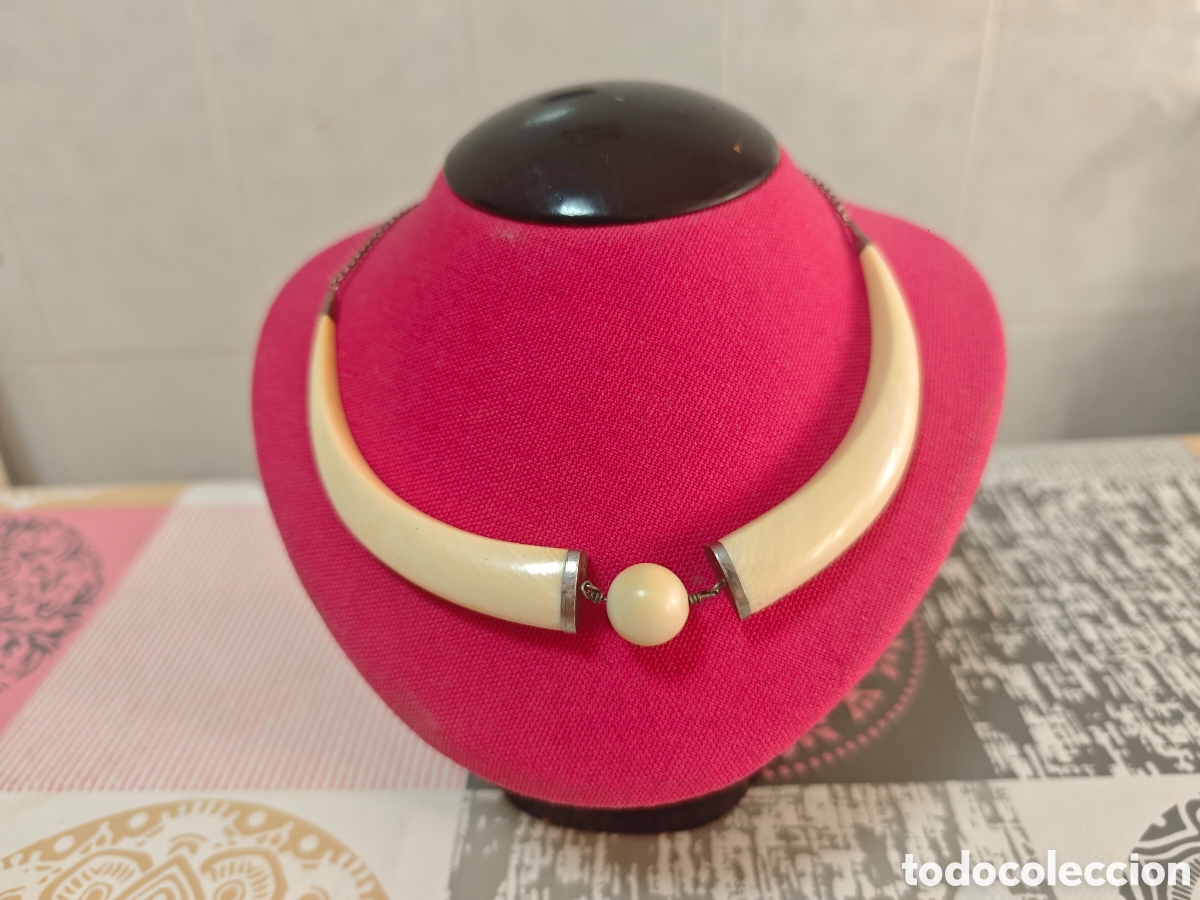 Joyeria: GARGANTILLA ANTIGUA PLATA Y MARFIL - Foto 4
