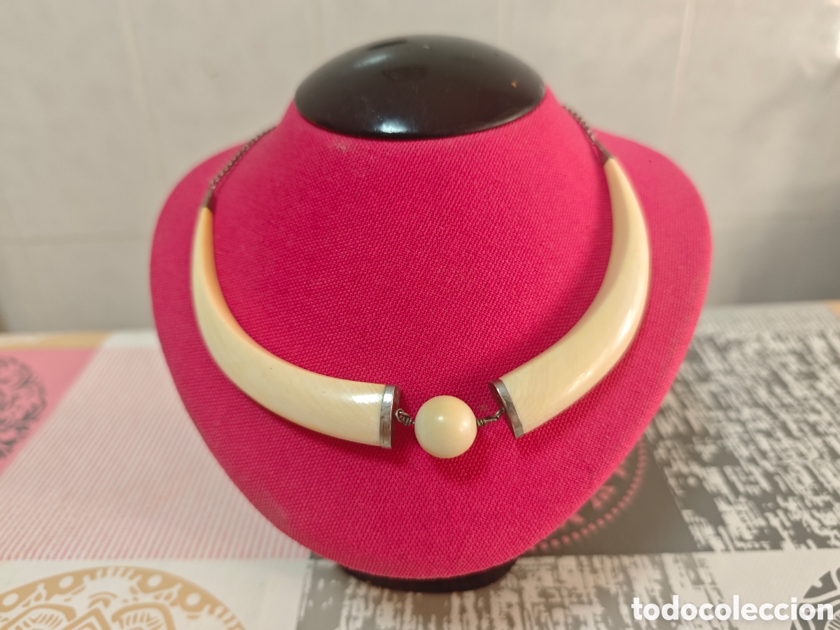 Joyeria: GARGANTILLA ANTIGUA PLATA Y MARFIL - Foto 5