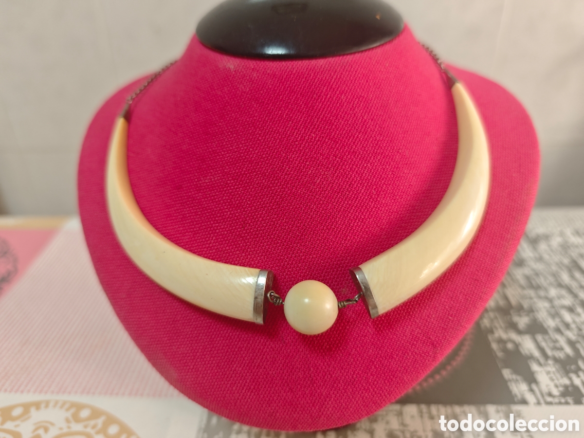 Joyeria: GARGANTILLA ANTIGUA PLATA Y MARFIL - Foto 8