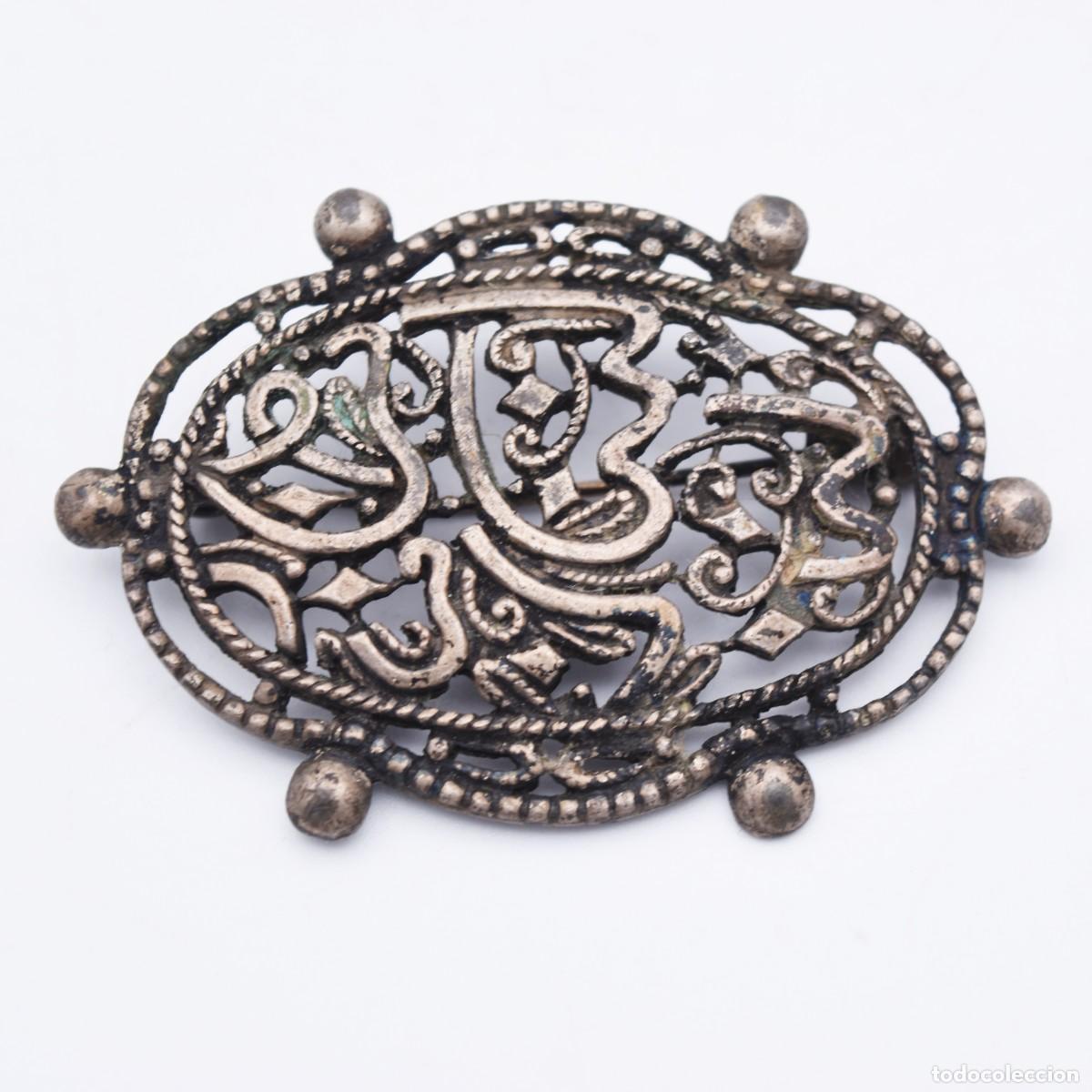 Joyeria: Broche antiguo de metal - Foto 2
