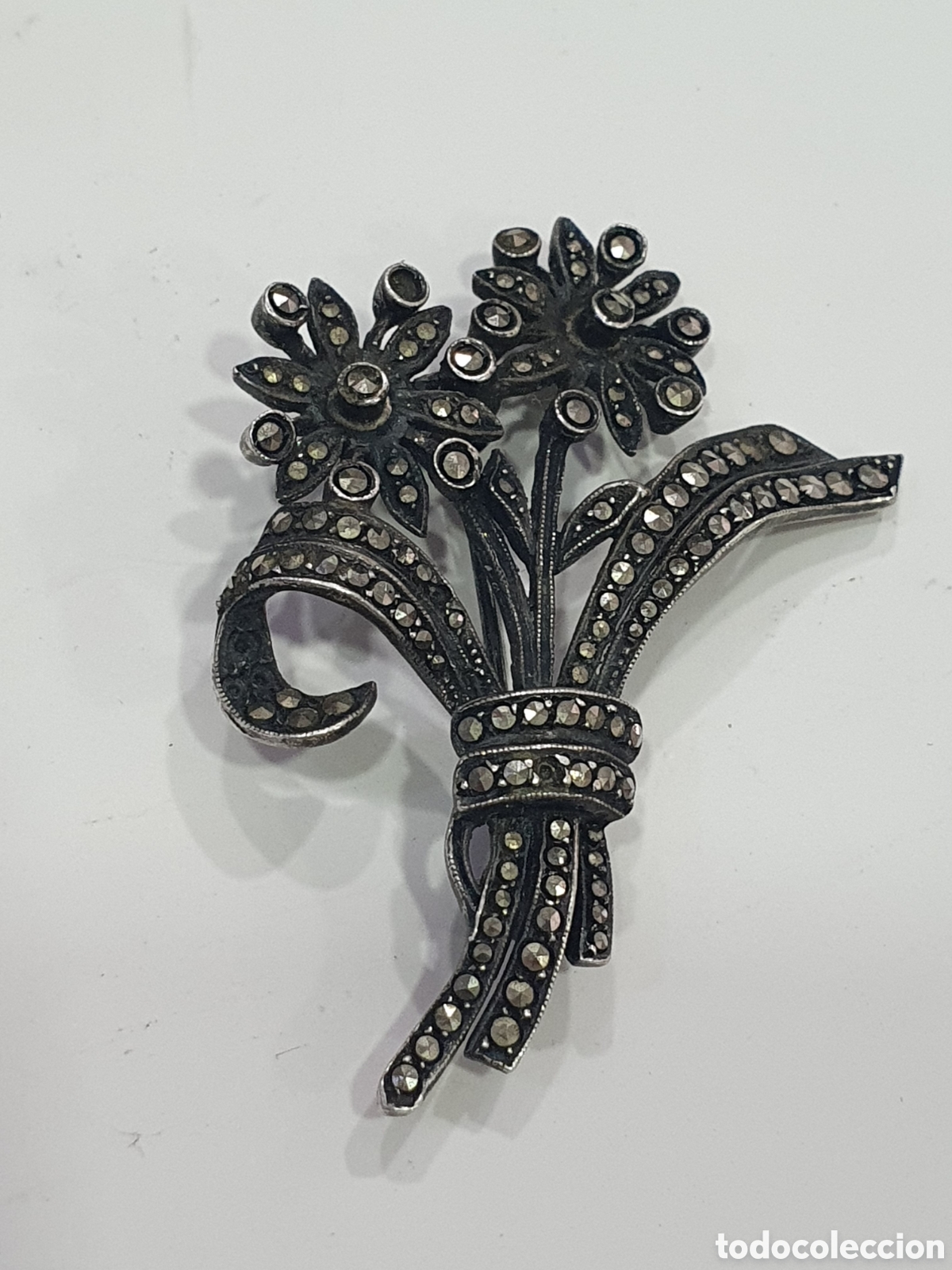 Joyeria: Broche flores plata de ley. (L46) - Foto 2