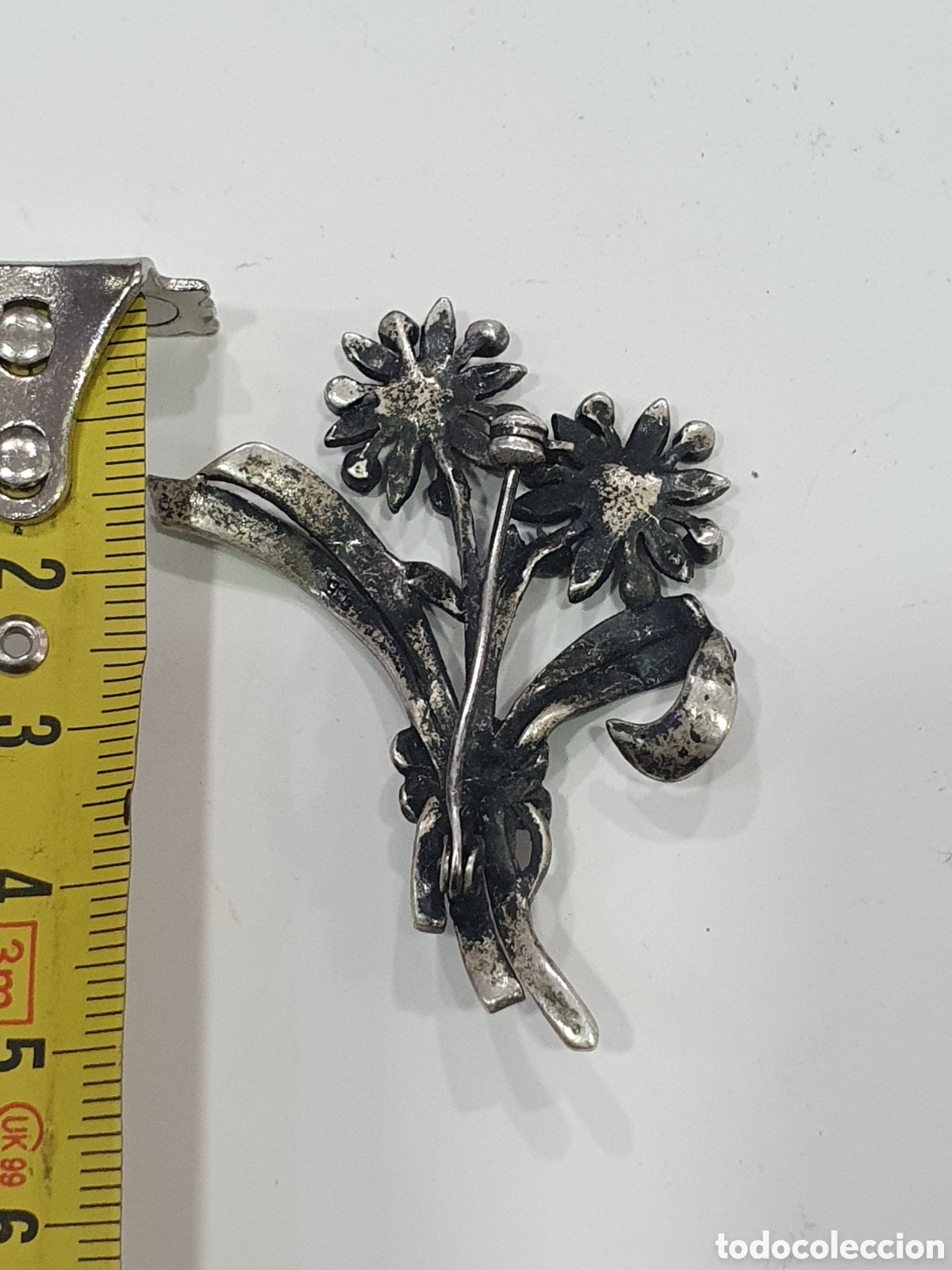 Joyeria: Broche flores plata de ley. (L46) - Foto 6
