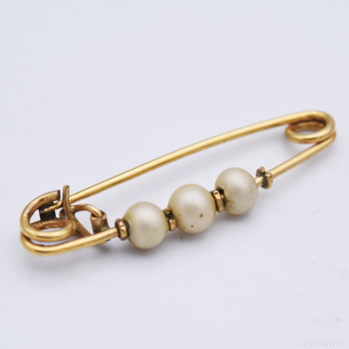 Joyeria: Broche antiguo ba&ntilde;ado en oro - Foto 3