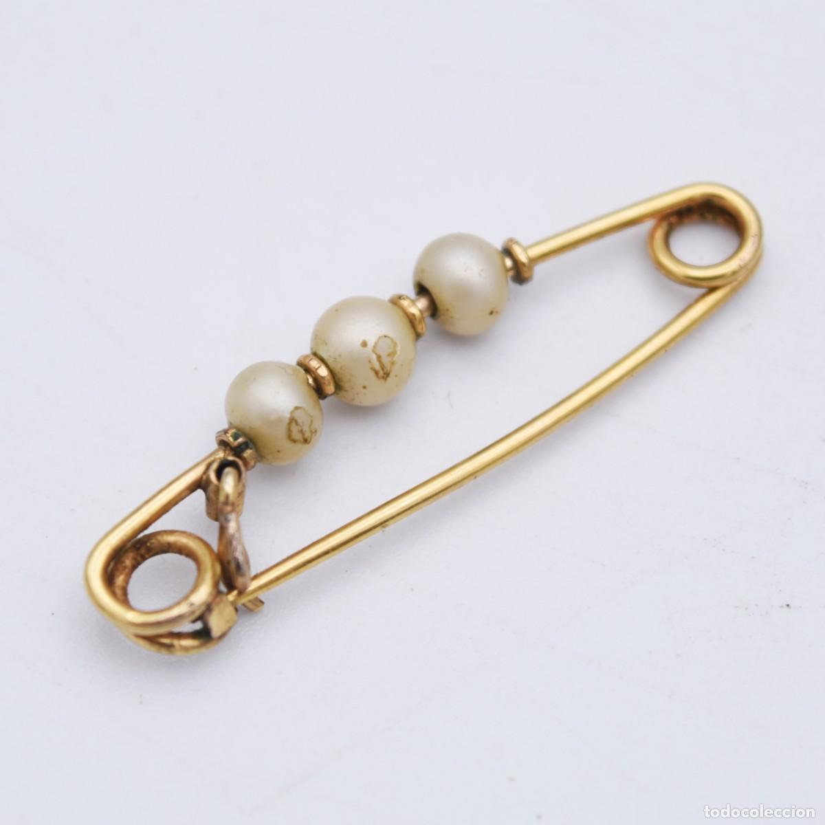 Joyeria: Broche antiguo ba&ntilde;ado en oro - Foto 4