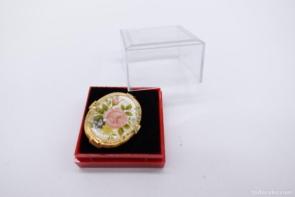Gioielleria: BROCHE OVALADO VINTAGE ESMALTE FLORES ESTILO PORCELANA EN ESTUCHE