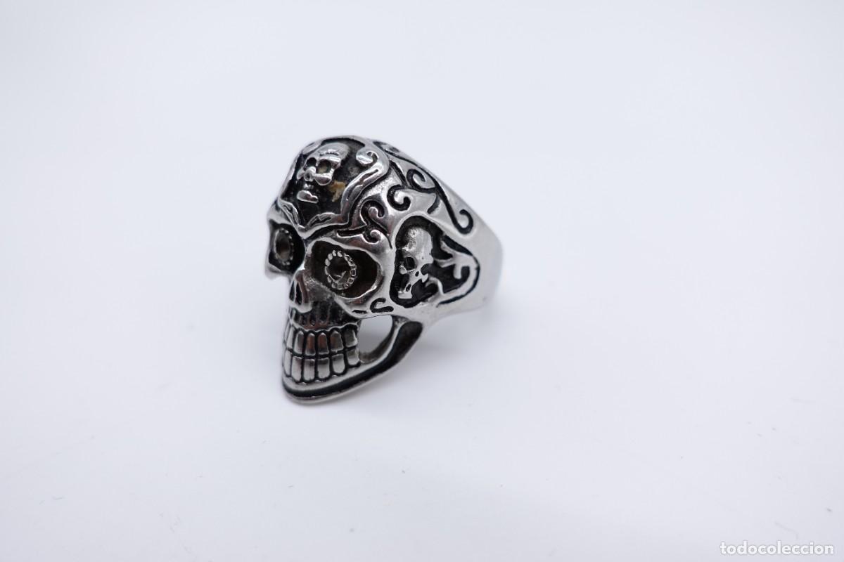 Joyeria: ANILLO CALAVERA ACERO INOXIDABLE ESTILO G&Oacute;TICO BIKER MOTERO UNISEX
