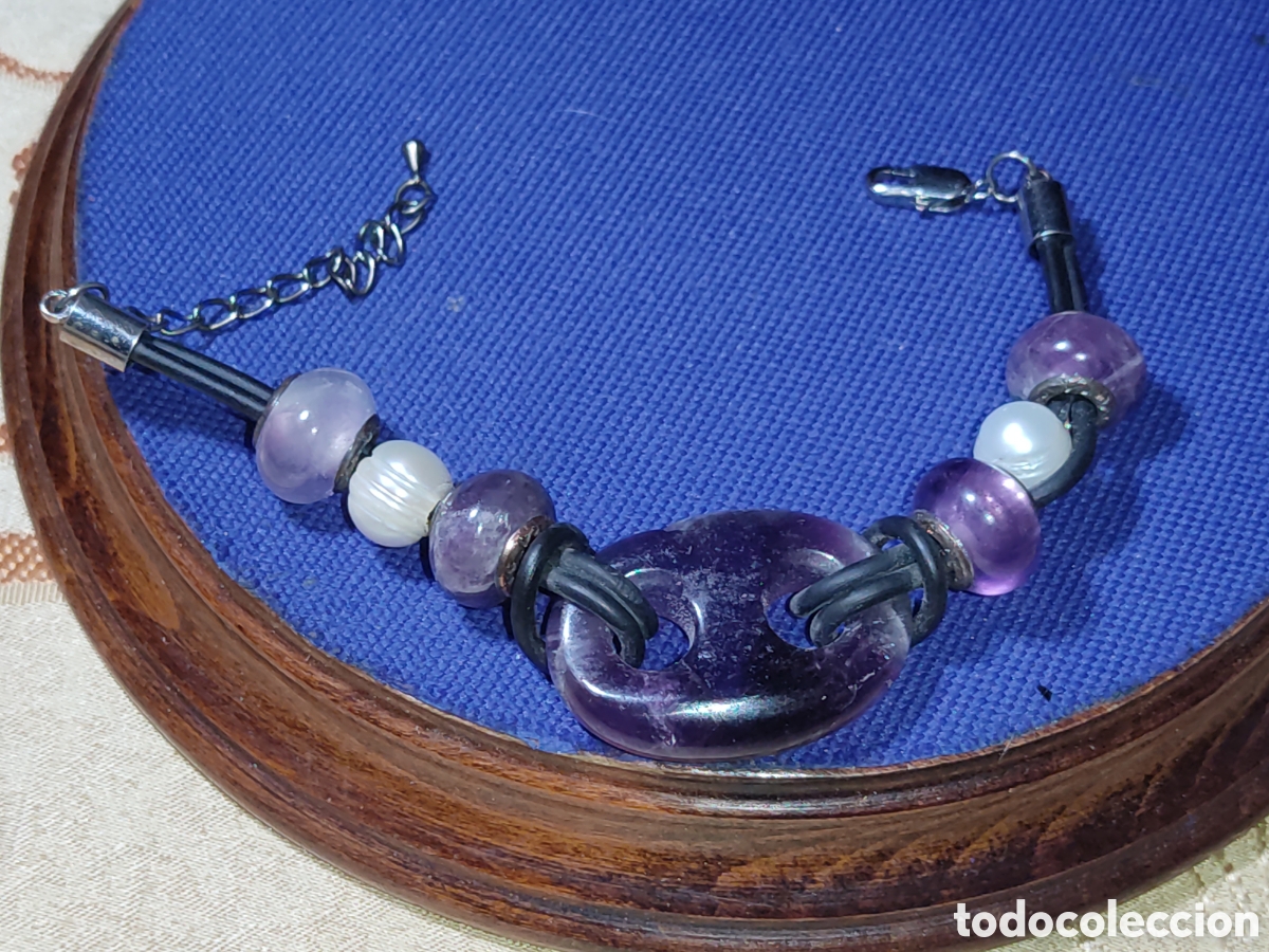 Joyeria: Pulsera de amatista y perlas barrocas.Vintage.