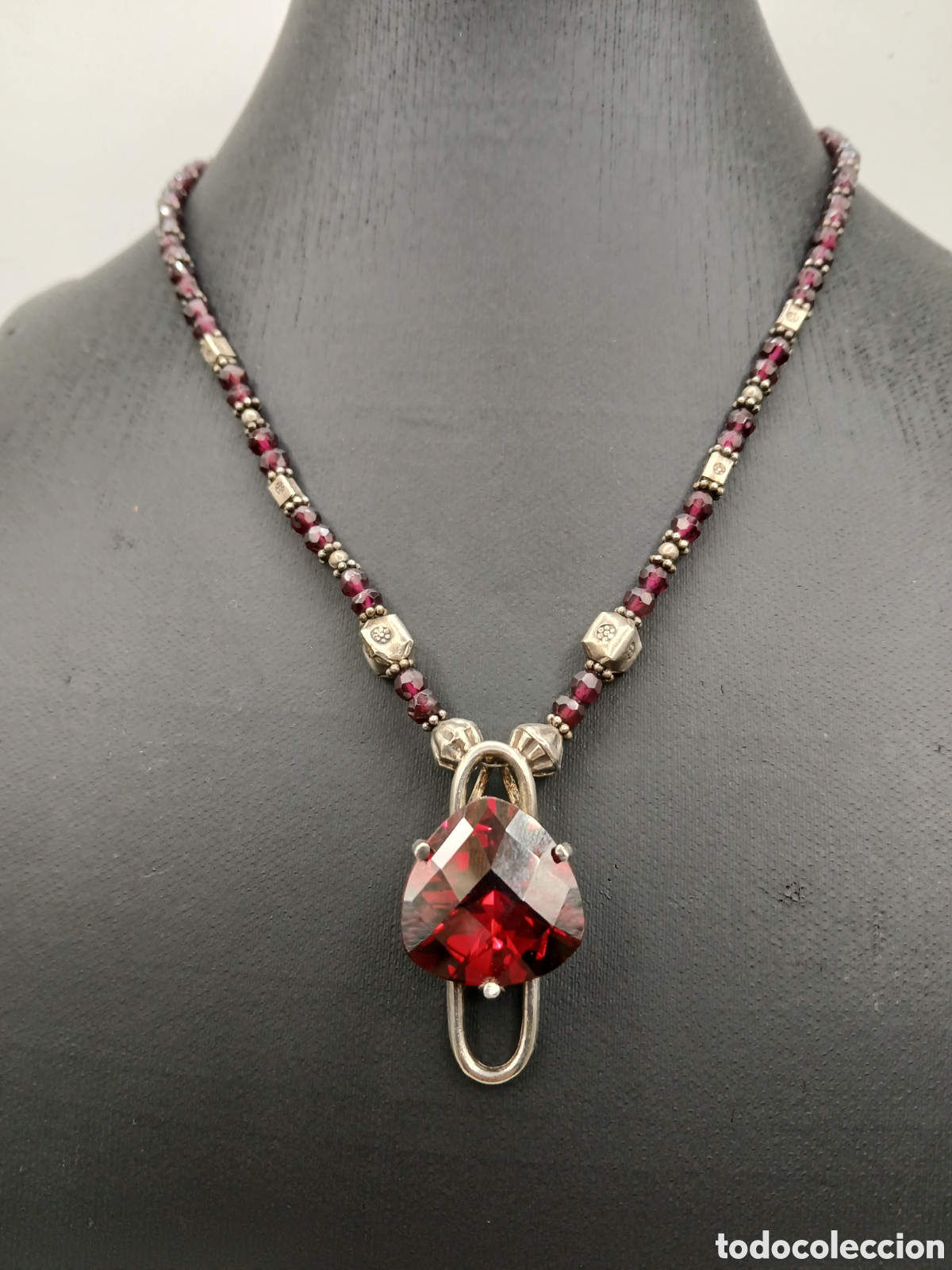 Joyeria: Collar plata 925mls granate y amatistas