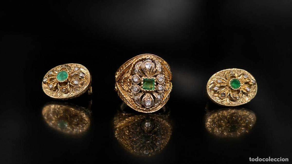 Joyeria: Conjunto de oro, diamantes y esmeraldas