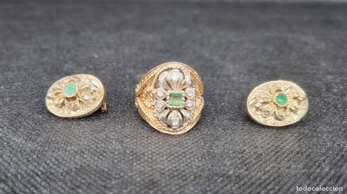 Joyeria: Conjunto de oro, diamantes y esmeraldas - Foto 2