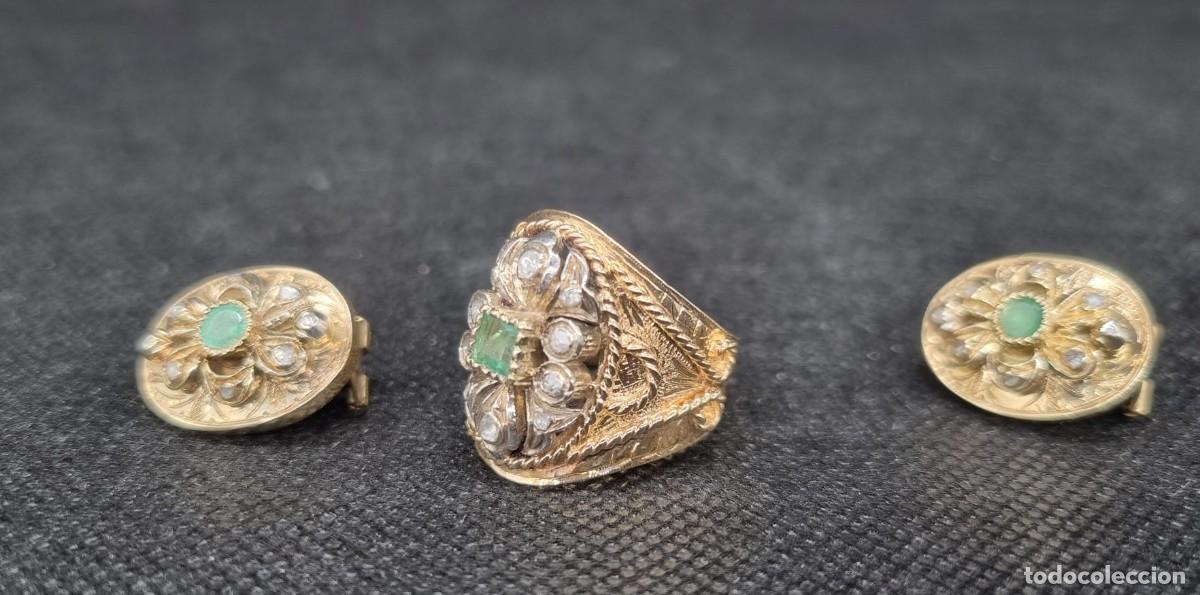 Joyeria: Conjunto de oro, diamantes y esmeraldas - Foto 3