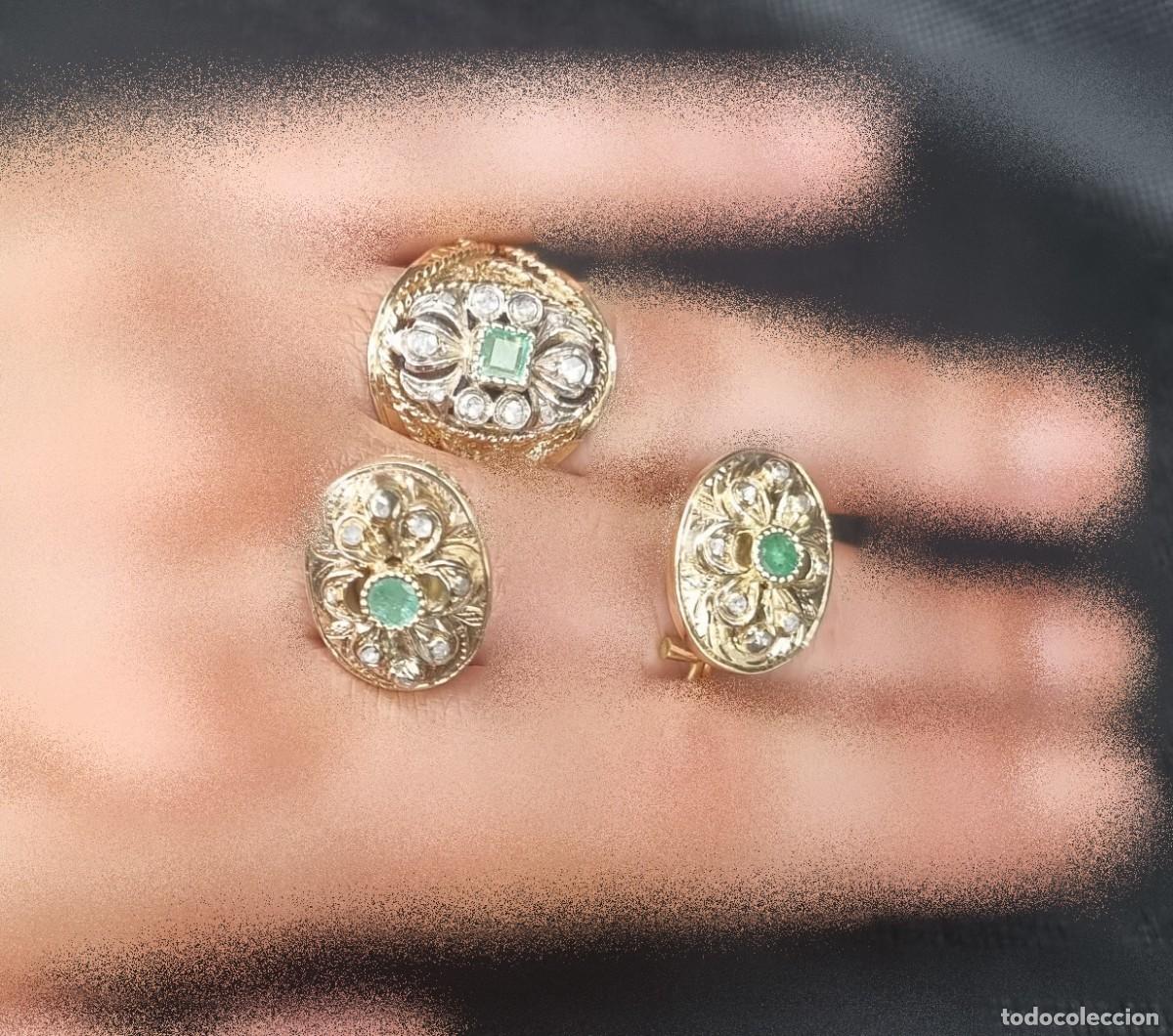 Joyeria: Conjunto de oro, diamantes y esmeraldas - Foto 16