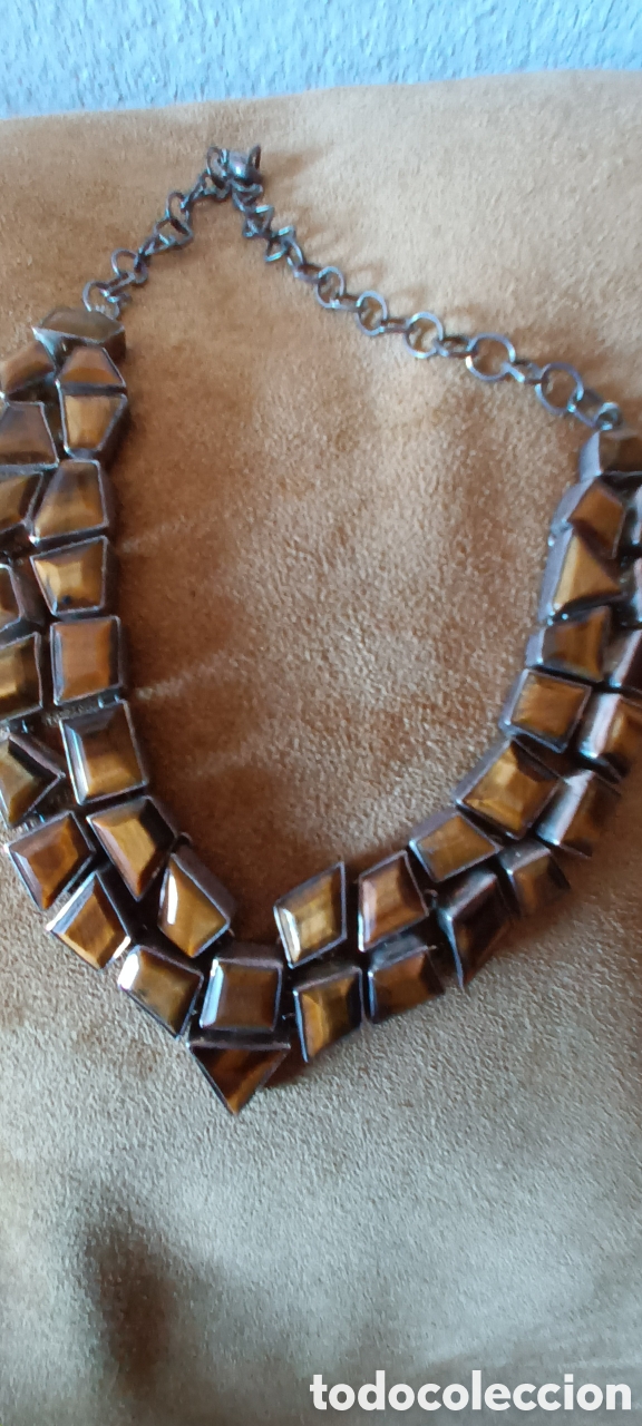 Joalharia: Gargantilla en plata y piedras de ojo tigre