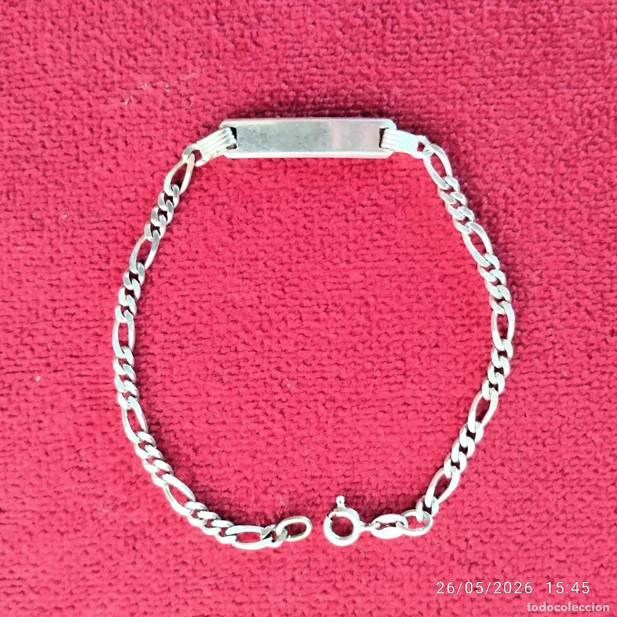 Joaillerie: PULSERA DE PLATA MACIZA, ESCLAVA ESTILO FIGARO CON ESLABONES ALTERNOS - PUNZONADA - SIN ESTRENAR