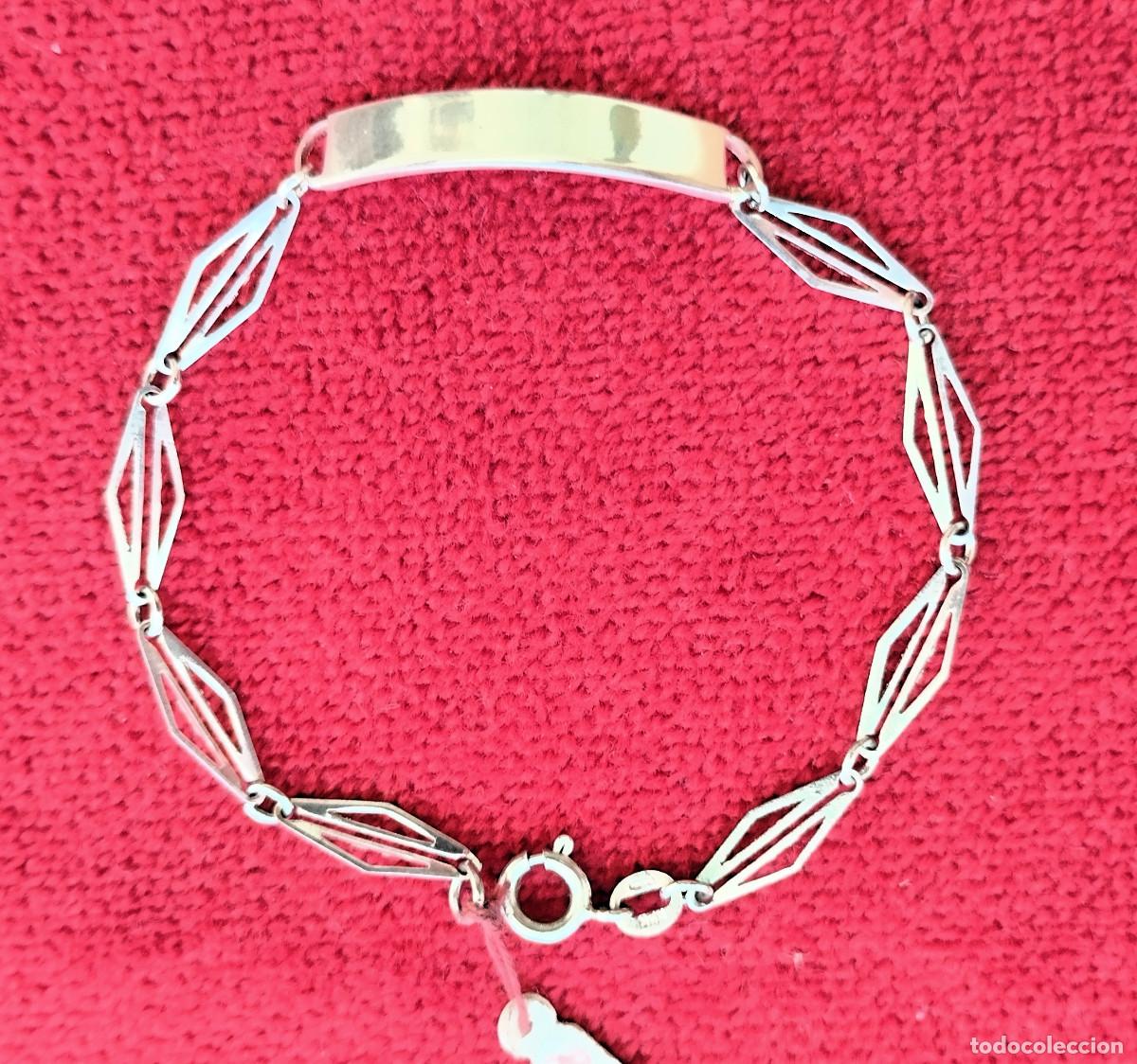 Joaillerie: PULSERA DE PLATA MACIZA, ESCLAVA CON ESLABONES GEOM&Eacute;TRICOS EN FORMA DE DIAMANTE - PUNZONADA - SIN ES