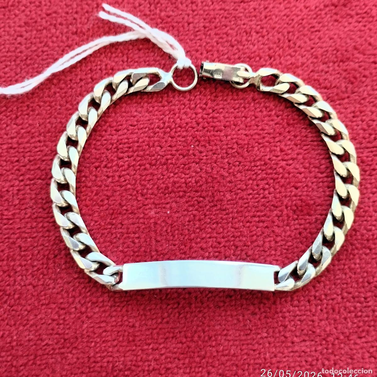 Joaillerie: PULSERA DE PLATA MACIZA, ESCLAVA CON ESLABONES REDONDEADOS Y ENTRELAZADOS DE MANERA PLANA - PUNZONAD