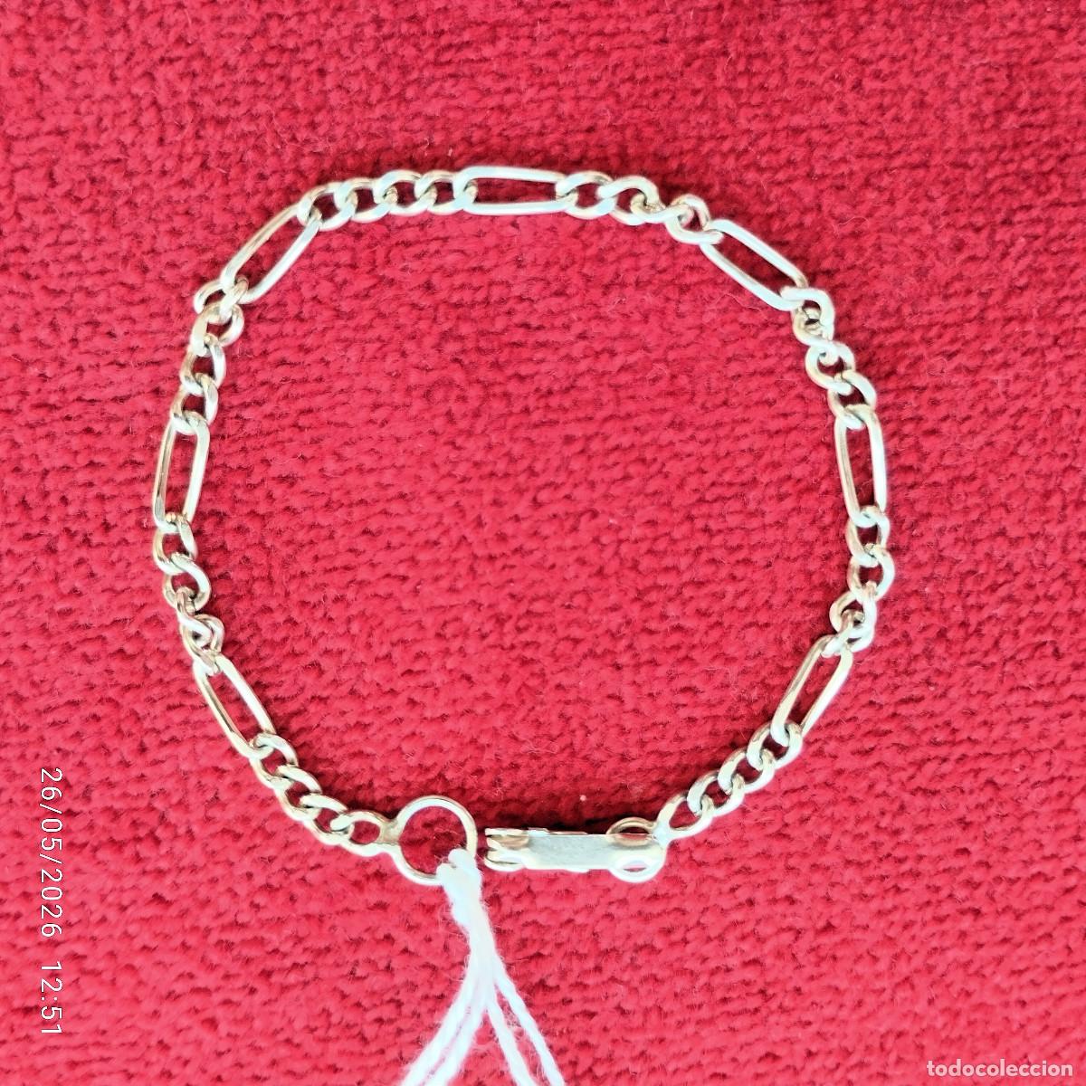 Joaillerie: PULSERA DE PLATA MACIZA, CON ESLABONES MODELO FIGARO TEJIDO 3x1 - SIN ESTRENAR
