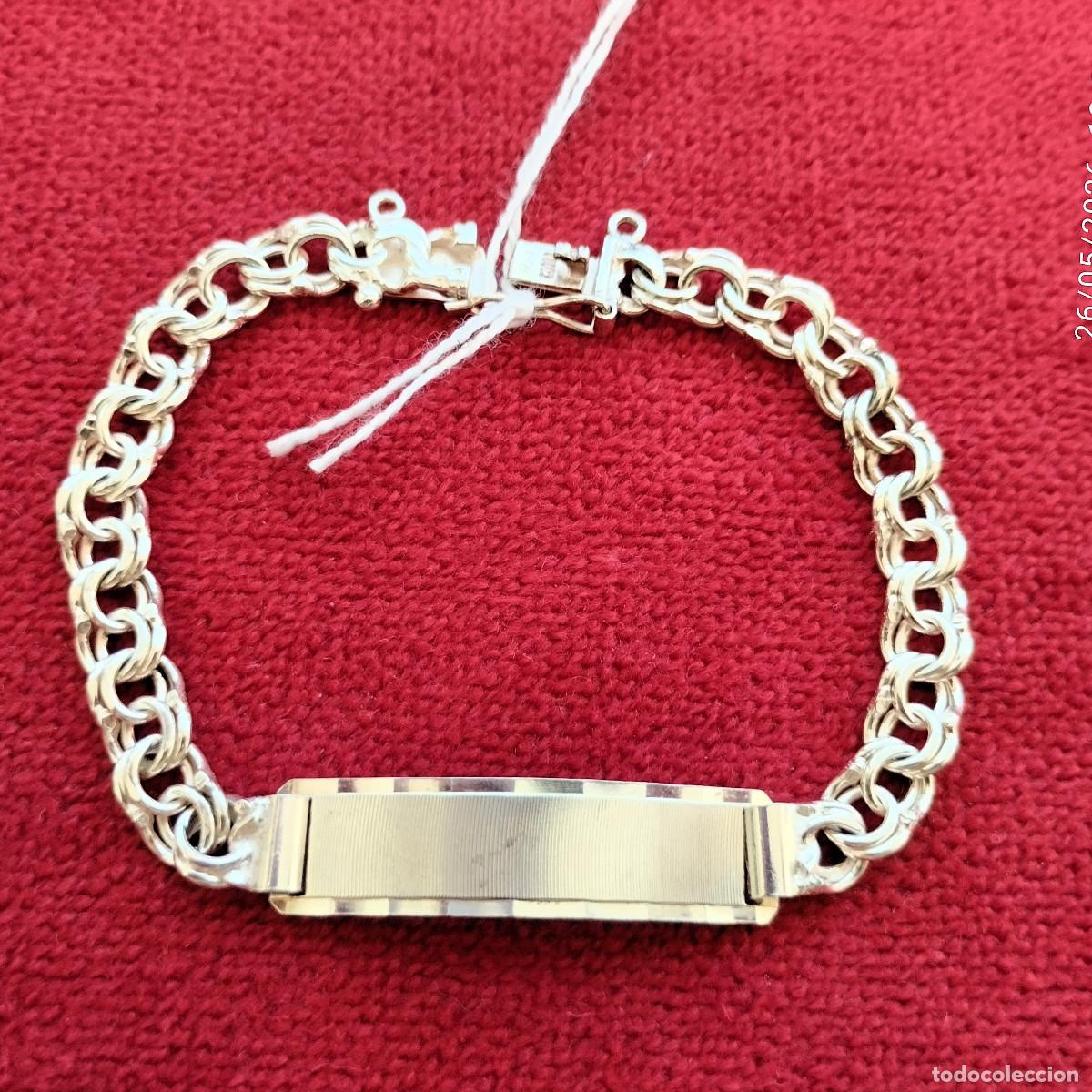 Joaillerie: PULSERA DE PLATA MACIZA, ESCLAVA CON ESLABONES EN DOBLE ANILLA - PUNZONADA - SIN ESTRENAR