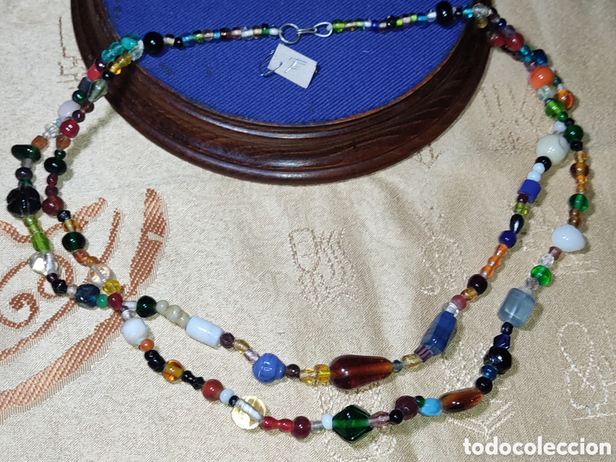 Joyeria: Collar de cristal de Murano variado 2 hilos.Vintage.*F*