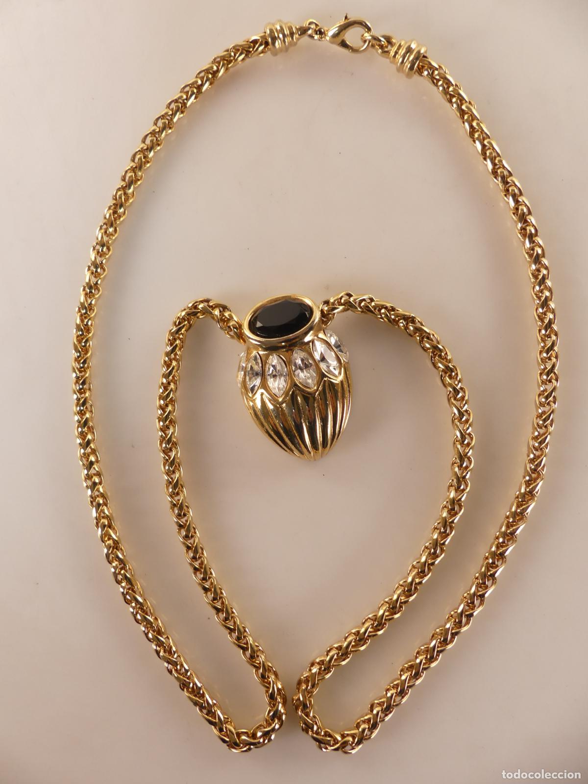 Schmuck: Collar Metal Dorado Colgante en Forma de Frasco