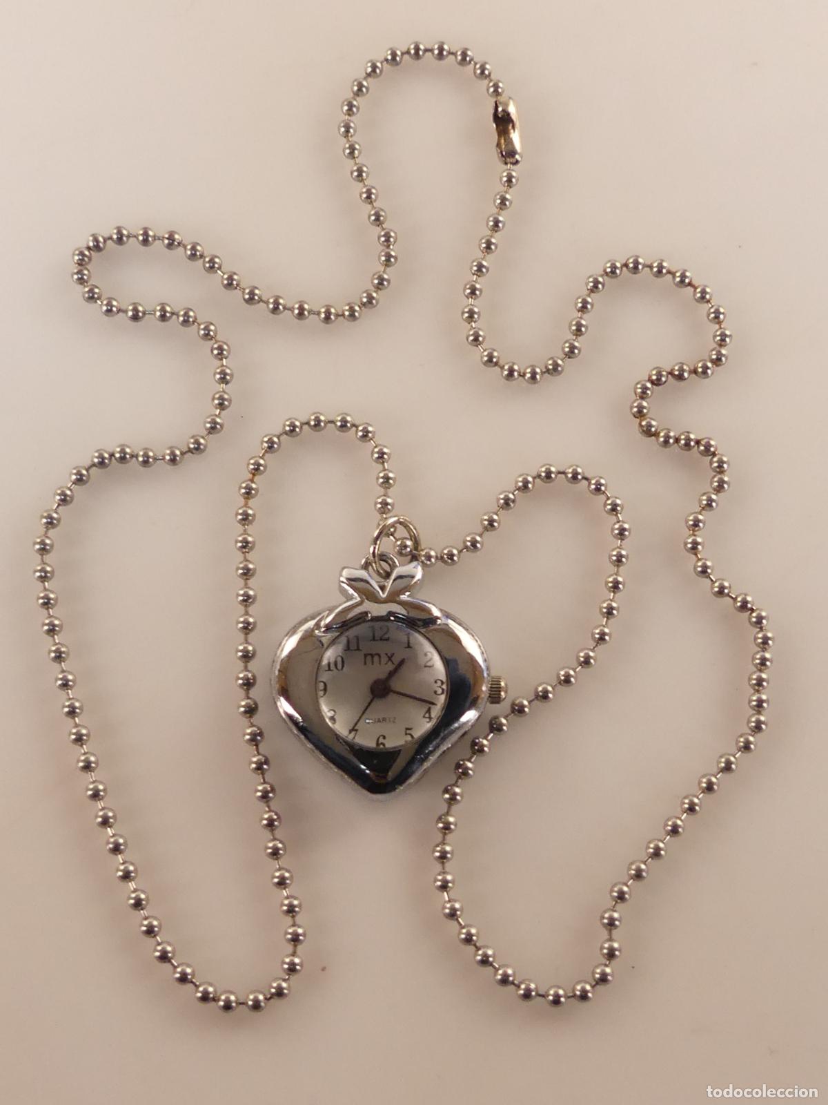 Joaillerie: Collar Reloj Marca MX Metal Plateado