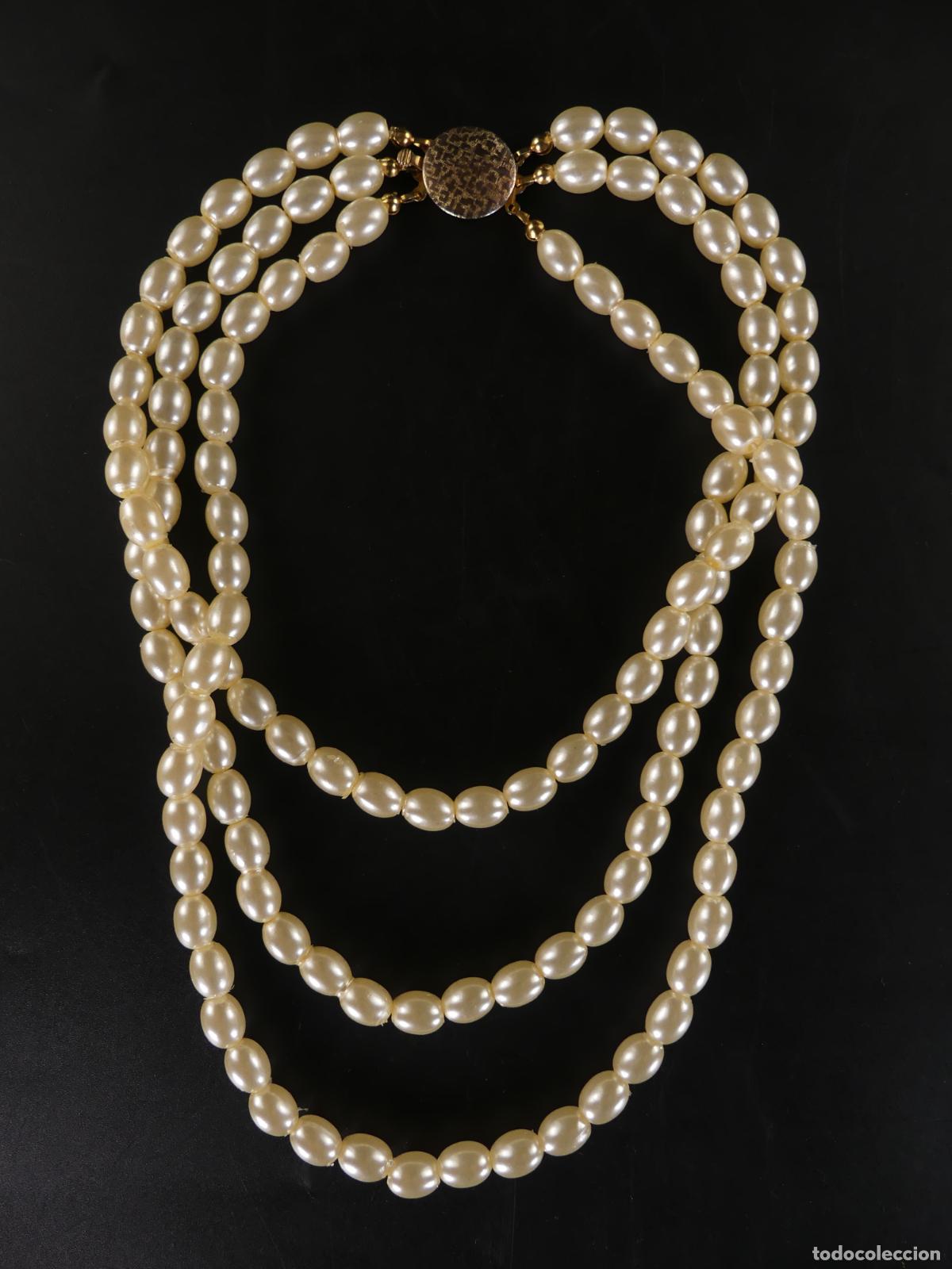 Joaillerie: Collar de Perlas Cierre de Metal Dorado