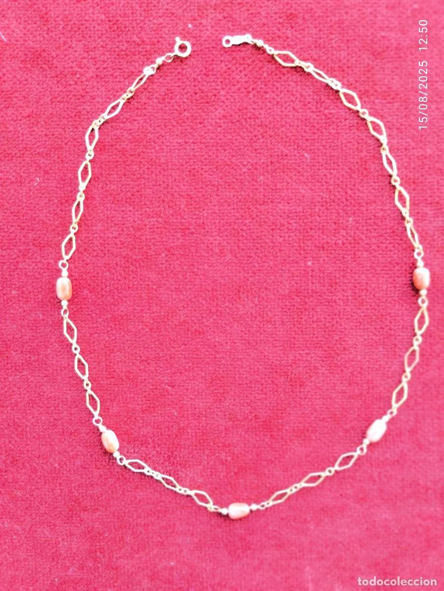 Gioielleria: GARGANTILLA EN ORO 14 K GOLD FILLED CON ABALORIOS ROJO CORAL - SIN ESTRENAR