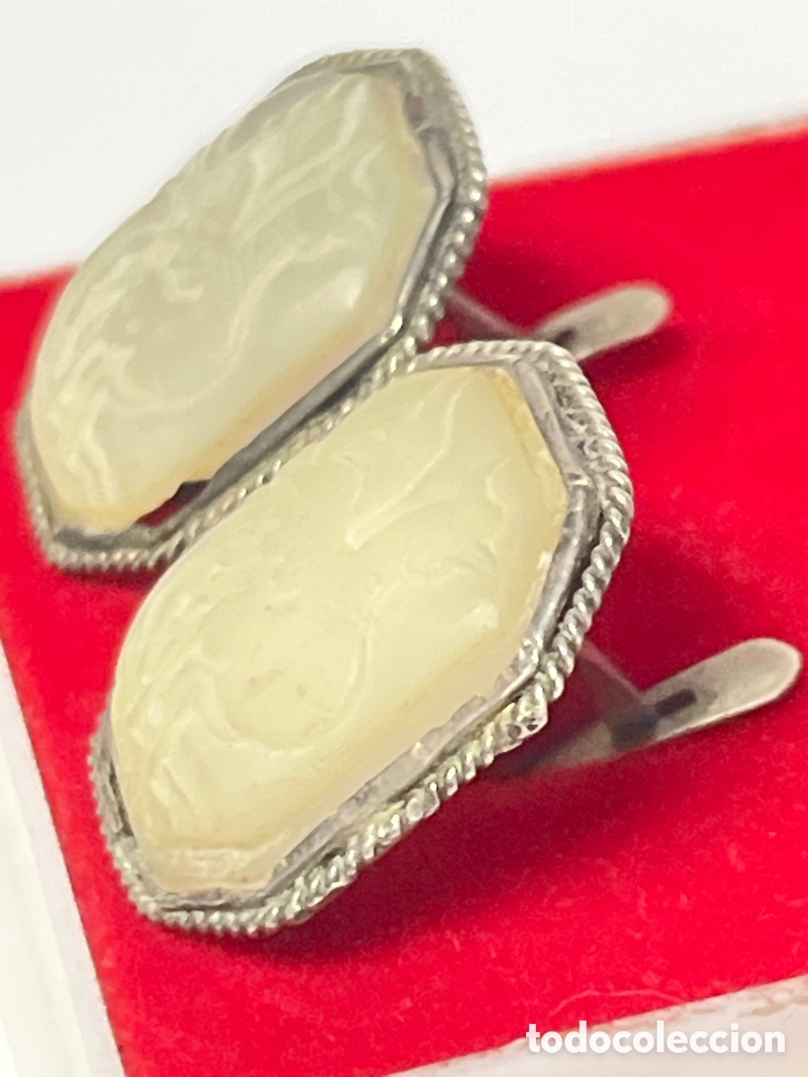 Joyeria: Pendientes de plata y n&aacute;car echo a mano P492 - Foto 2