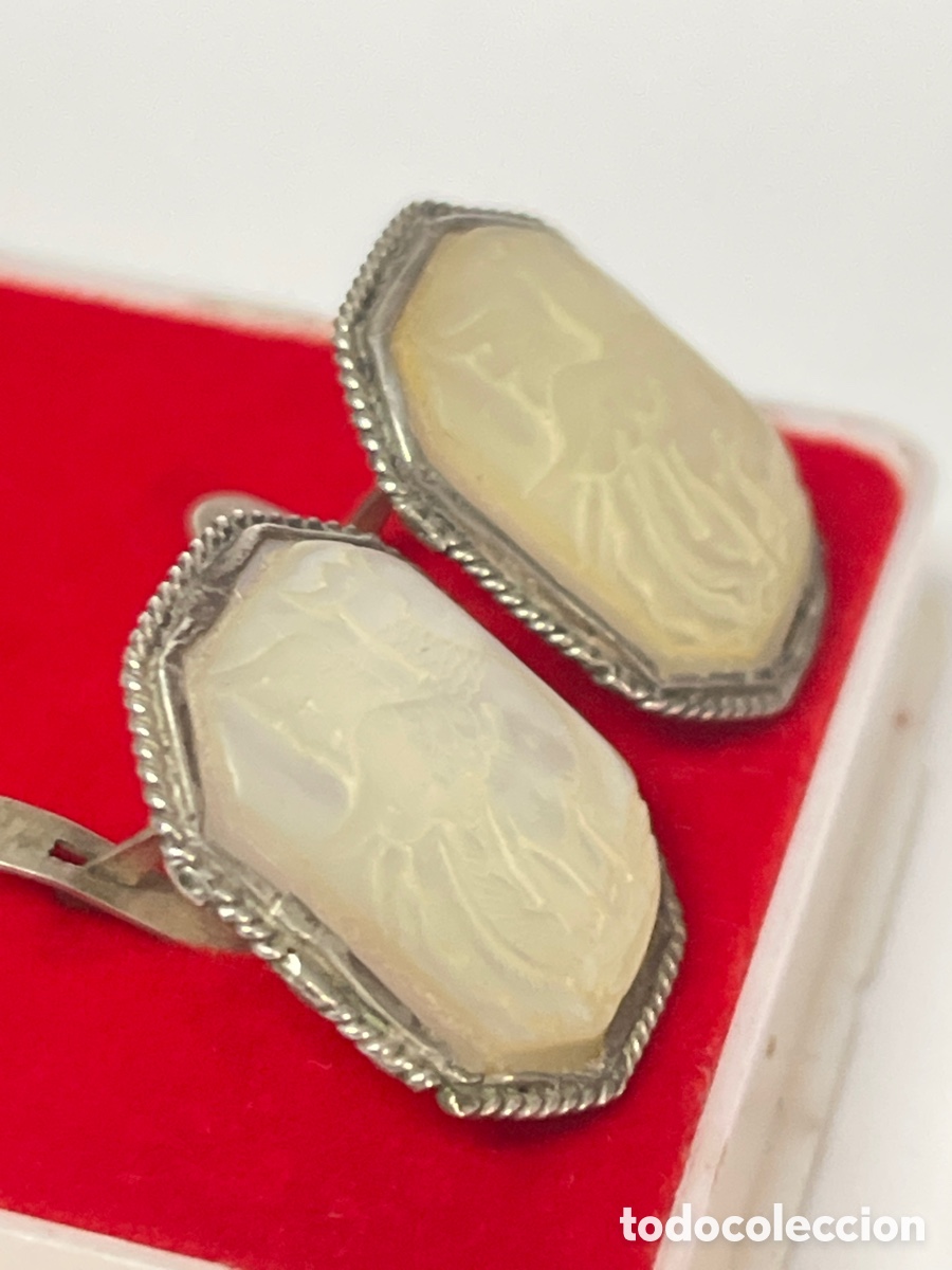 Joyeria: Pendientes de plata y n&aacute;car echo a mano P492 - Foto 3