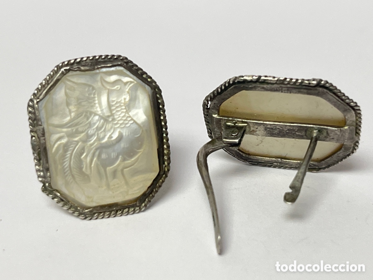 Joyeria: Pendientes de plata y n&aacute;car echo a mano P492 - Foto 4