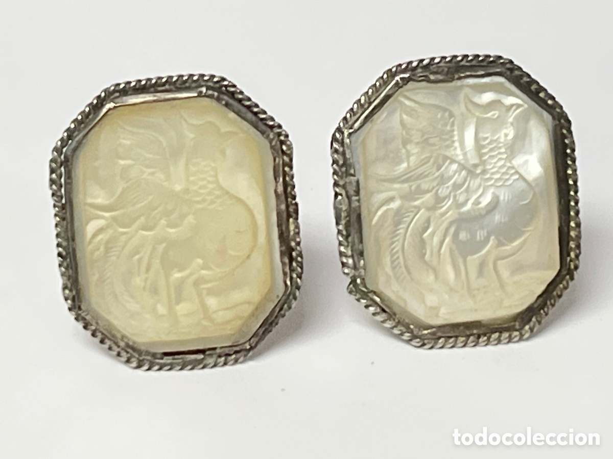 Joyeria: Pendientes de plata y n&aacute;car echo a mano P492 - Foto 5
