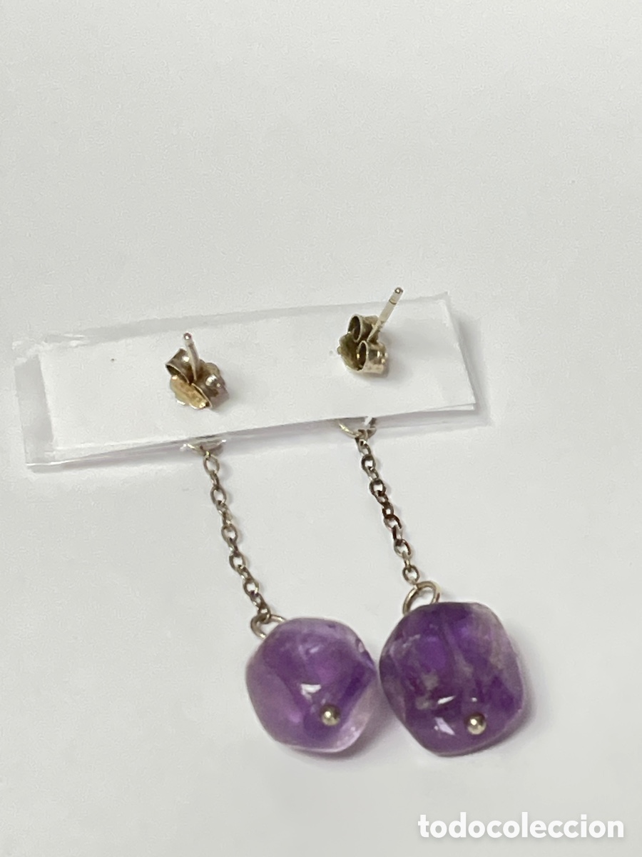 Joyeria: Pendientes de plata y fluorita morada / P492 - Foto 2