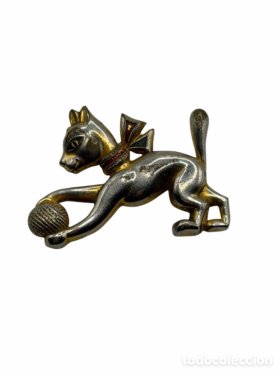 Jewelry: Broche de Gato Plateado