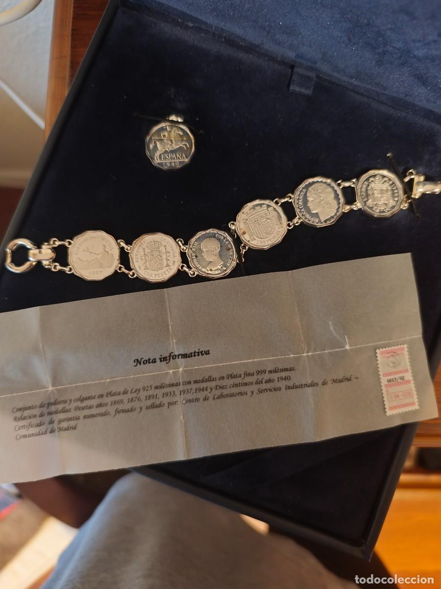 Joaillerie: Pulsera y colgante monedas plata