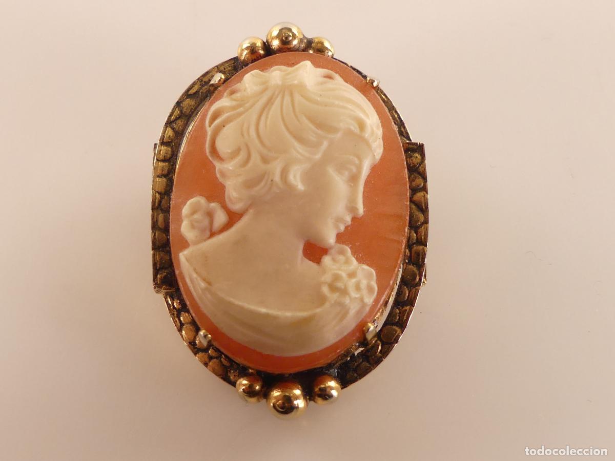 Jewelry: Broche Tipo Camafeo Dorado