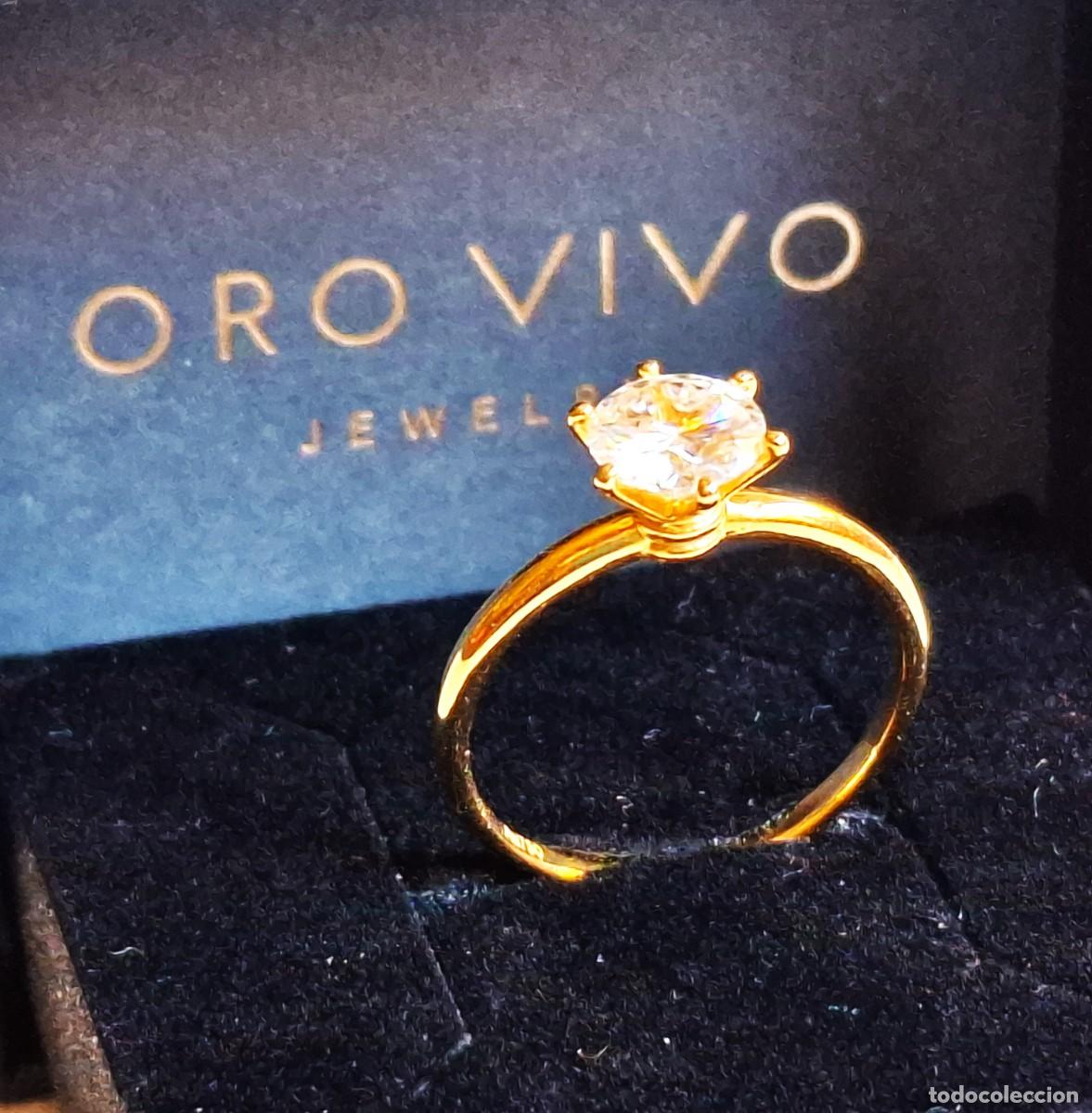 Joyeria: ANILLO DE ORO DE 18.KT CON DIAMANTE-MOISSANITE DE 1.0.CT + CERTIFICADO TALLA 8