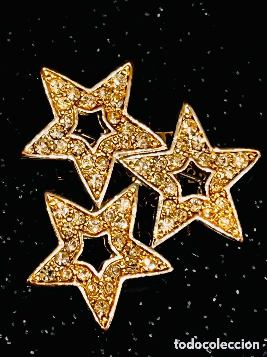 Joyeria: Broche tres estrellas entrelazadas doradas - Foto 1